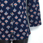 Adini Salina Cotton Jersey Button Shirt – Evening Blue Fan Print