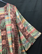 Siesta Boho Fantasy Panelled Long Smock Dress - Chocolate/Turquoise or Green/Chocolate