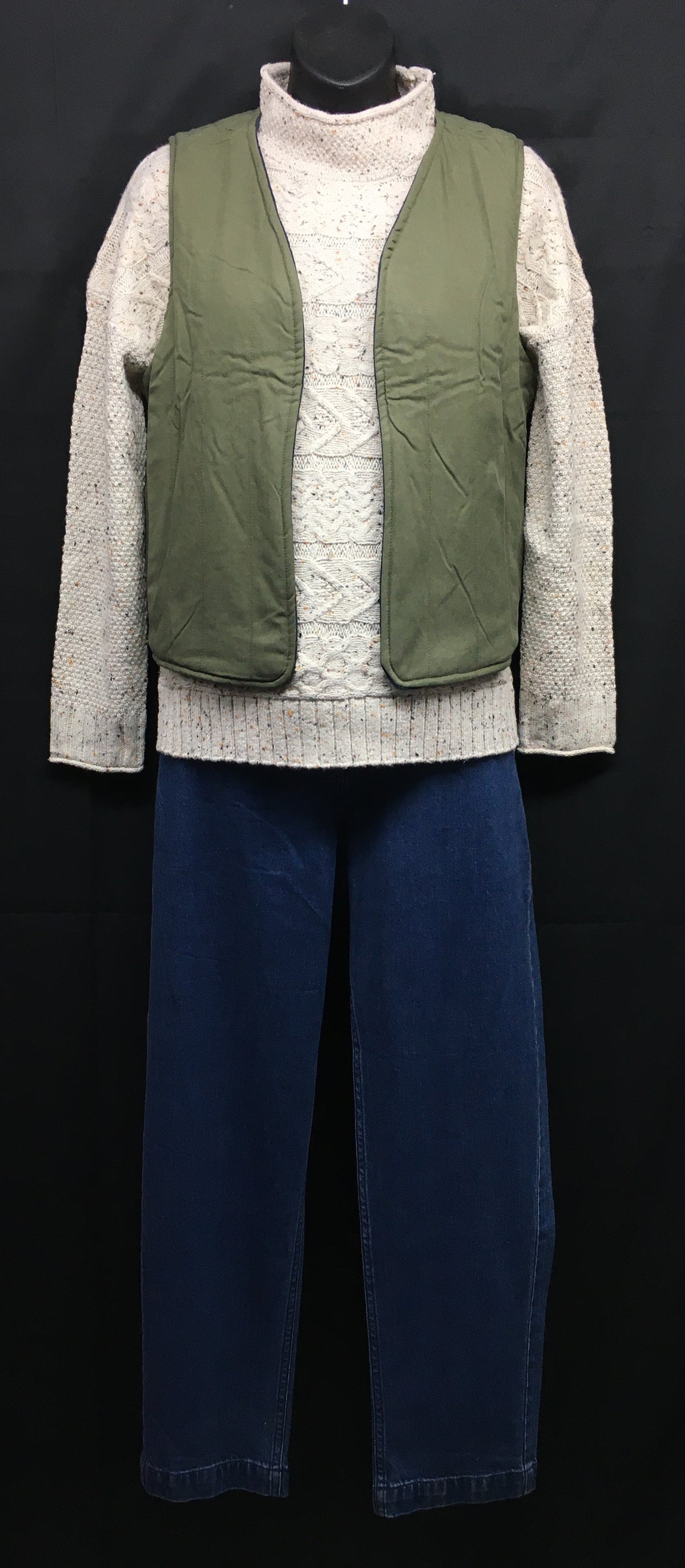 Lily & Me Pavillion Cotton Linen Reversible Denim Quilted Waistcoat