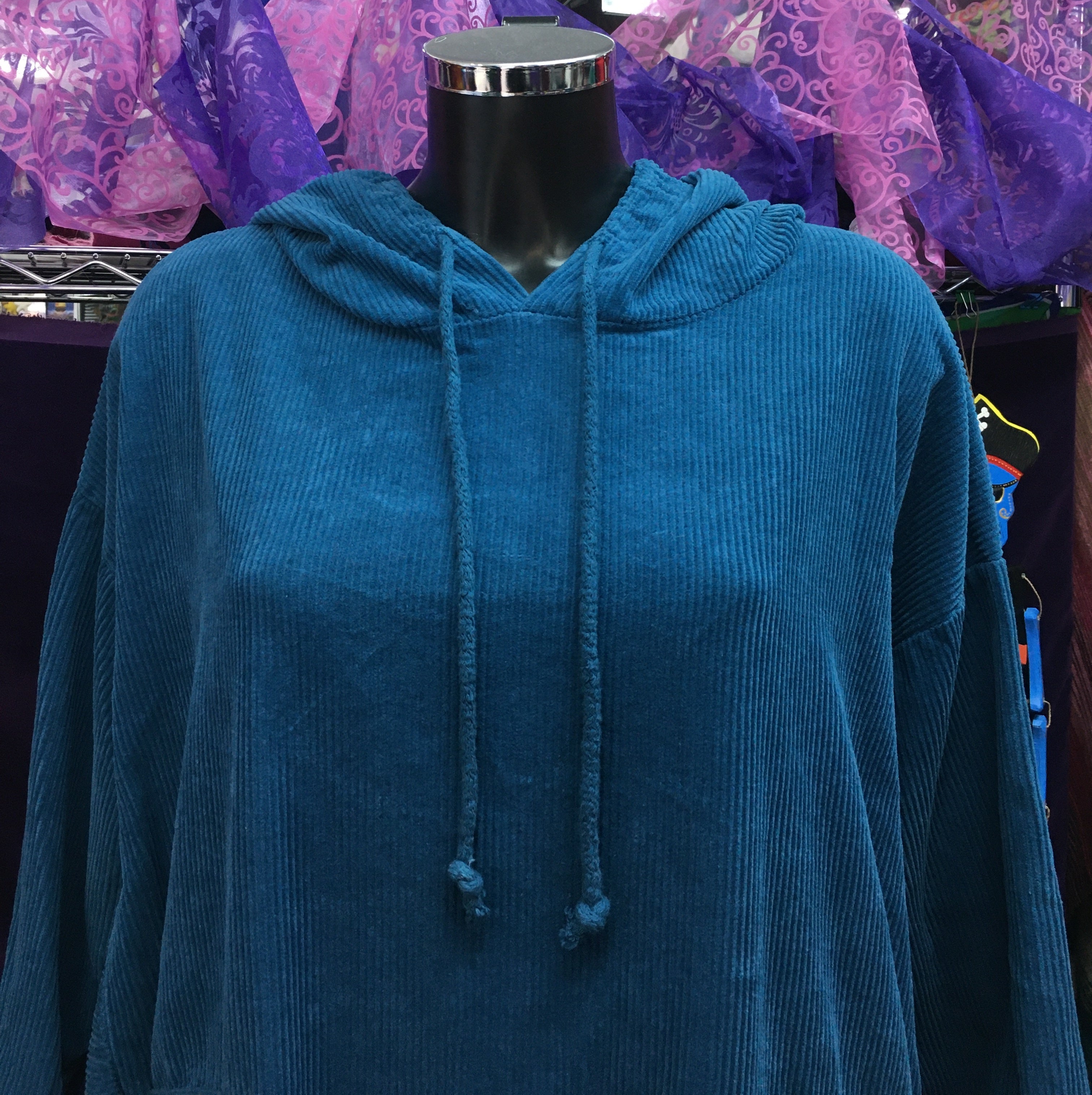 Made in Italy Turquoise Jumbo Cord Midi Dress