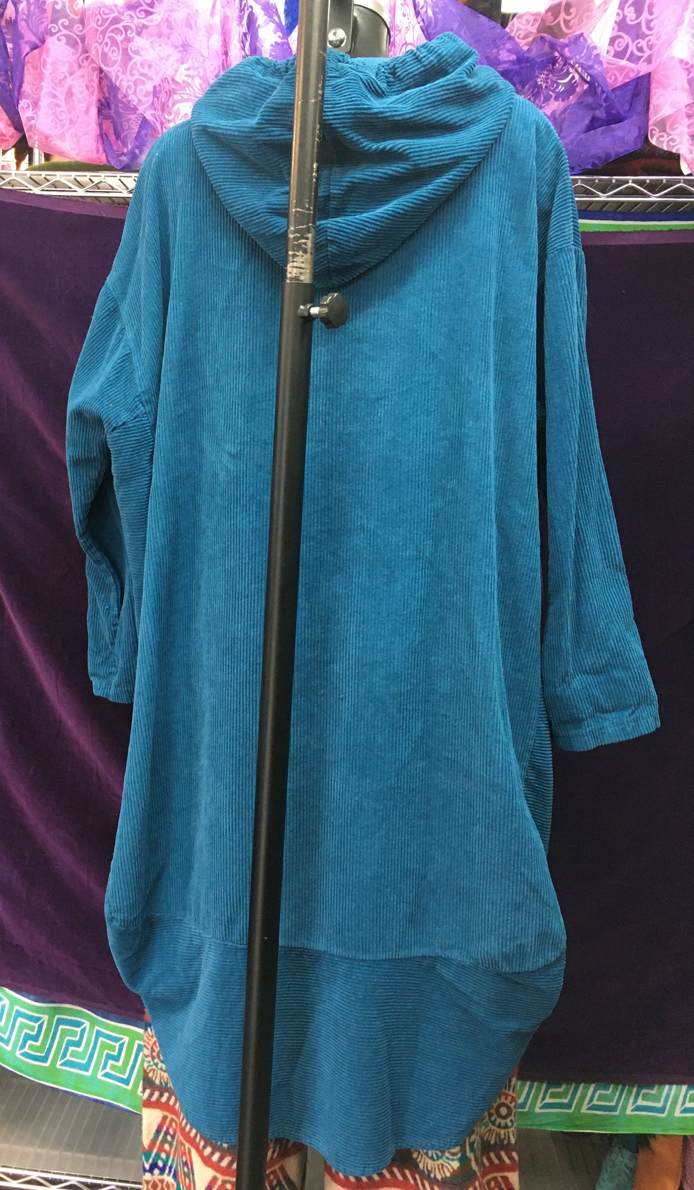 Made in Italy Turquoise Jumbo Cord Midi Dress