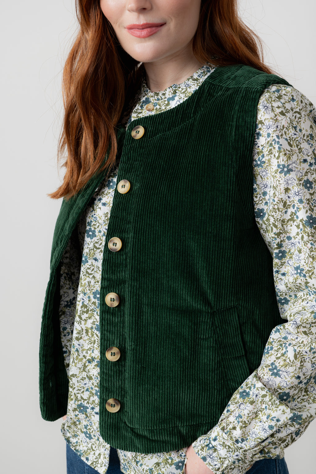Lily & Me Dusk Gilet ~ Chocolate or Pine Green