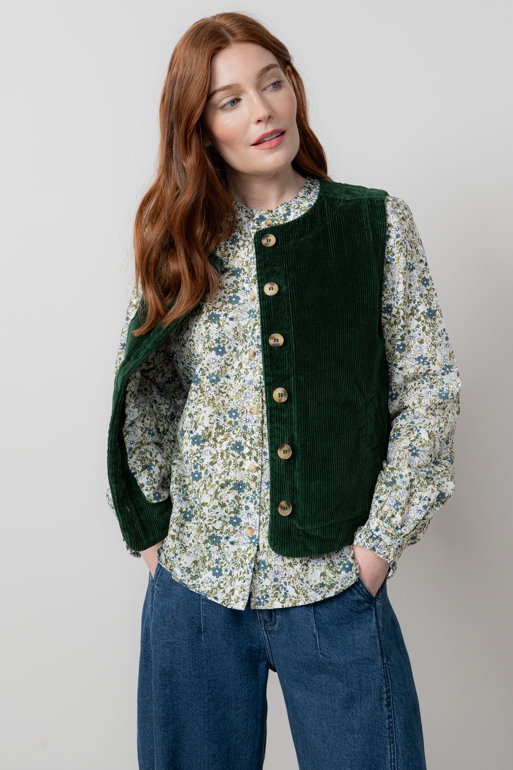 Lily & Me Dusk Gilet ~ Chocolate or Pine Green