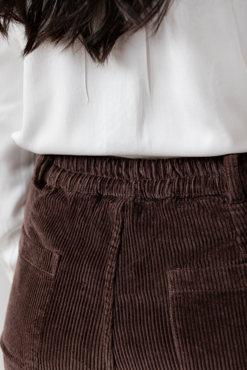 Lily & Me Brookend Cord Trousers ~ Chocolate or Pine Green