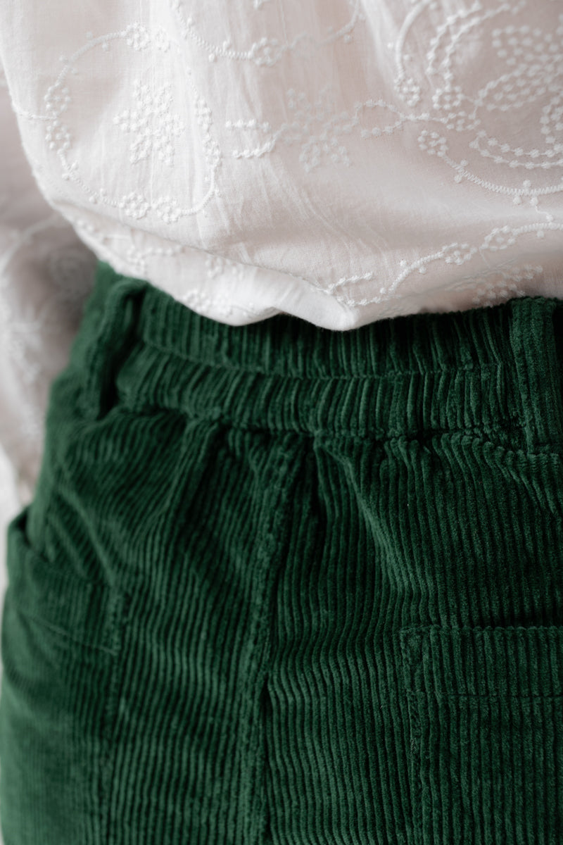 Lily & Me Brookend Cord Trousers ~ Chocolate or Pine Green