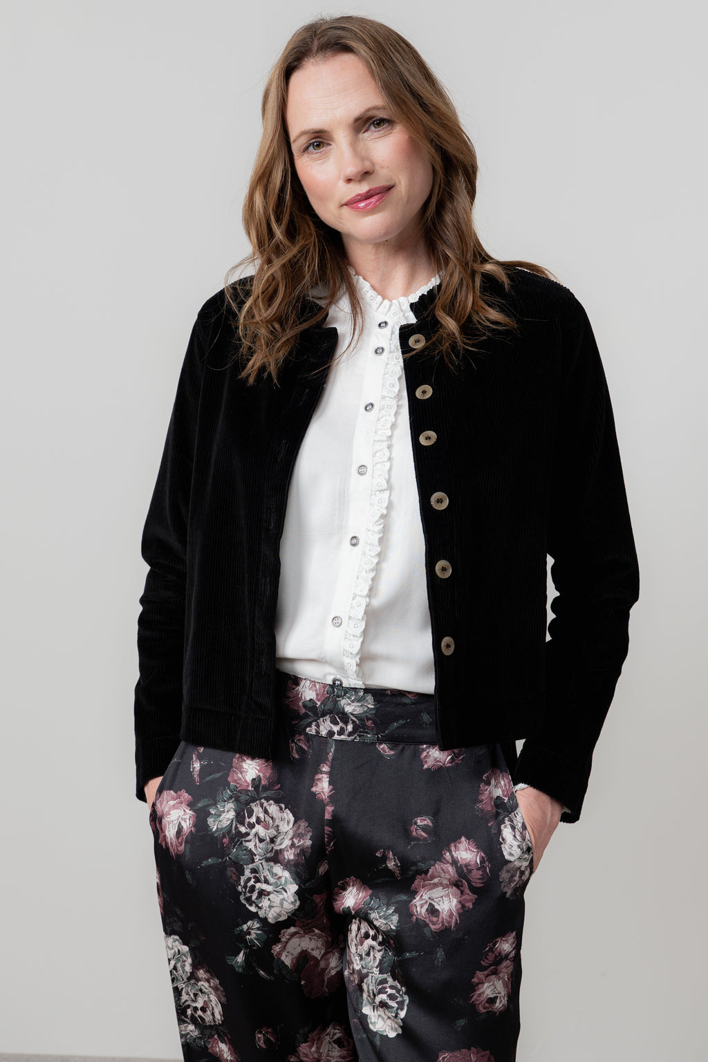 Lily & Me Rene Cord Jacket ~ Classic Black or Navy Blue