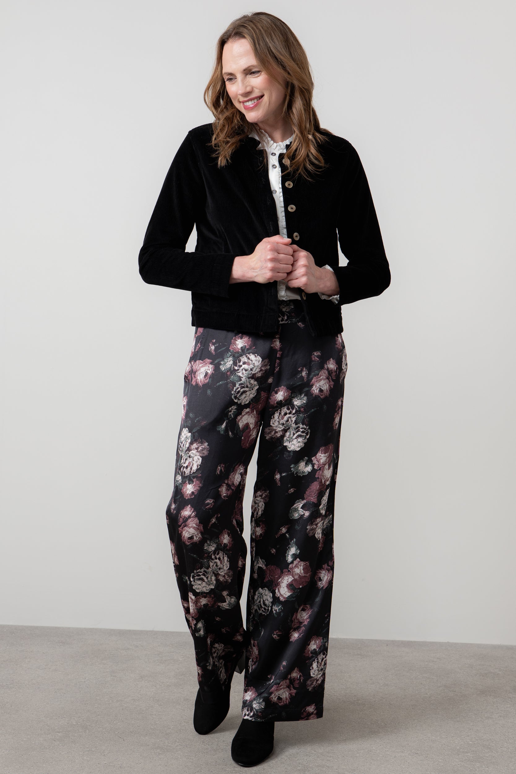 Lily & Me Rene Cord Jacket ~ Classic Black or Navy Blue