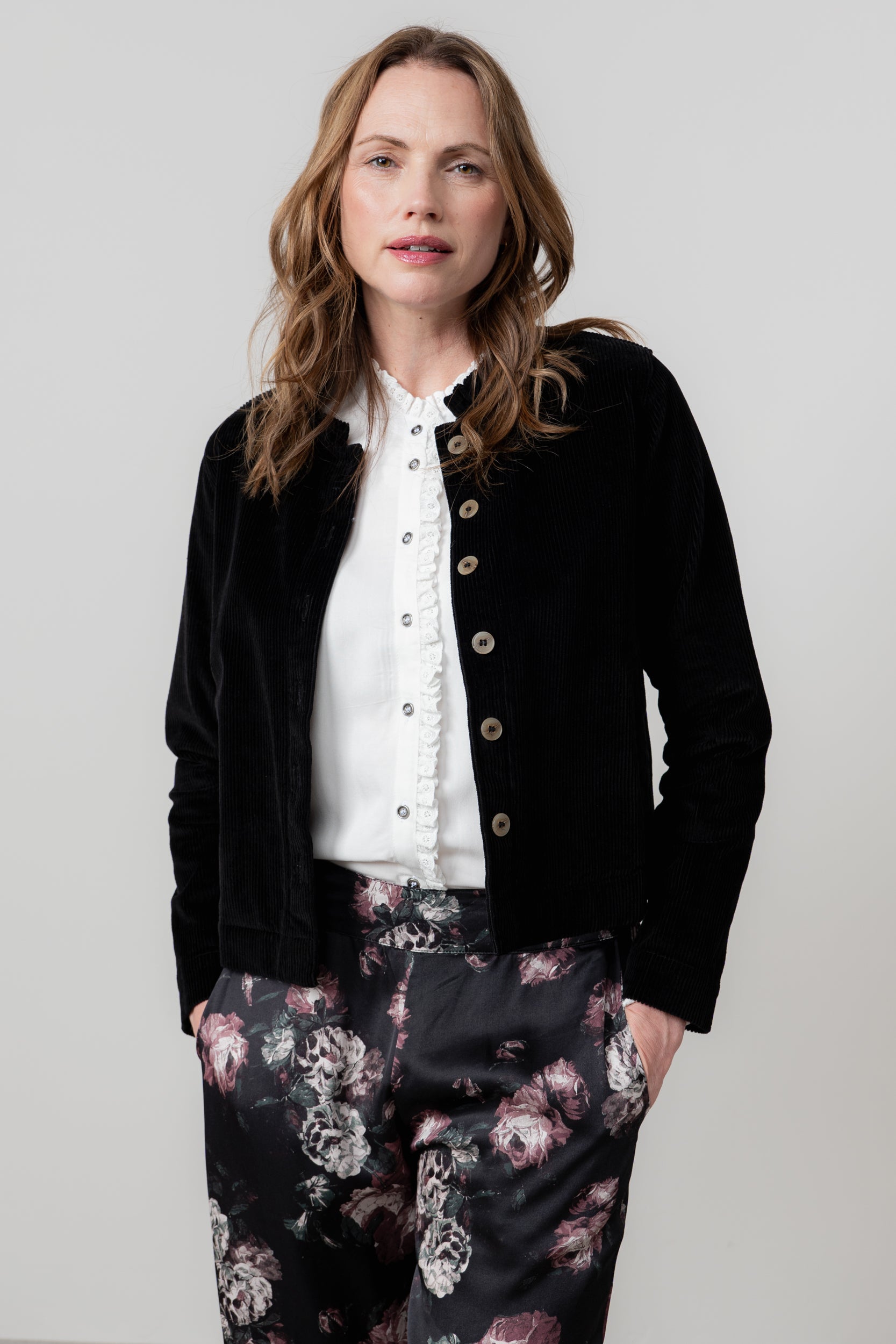 Lily & Me Rene Cord Jacket ~ Classic Black or Navy Blue