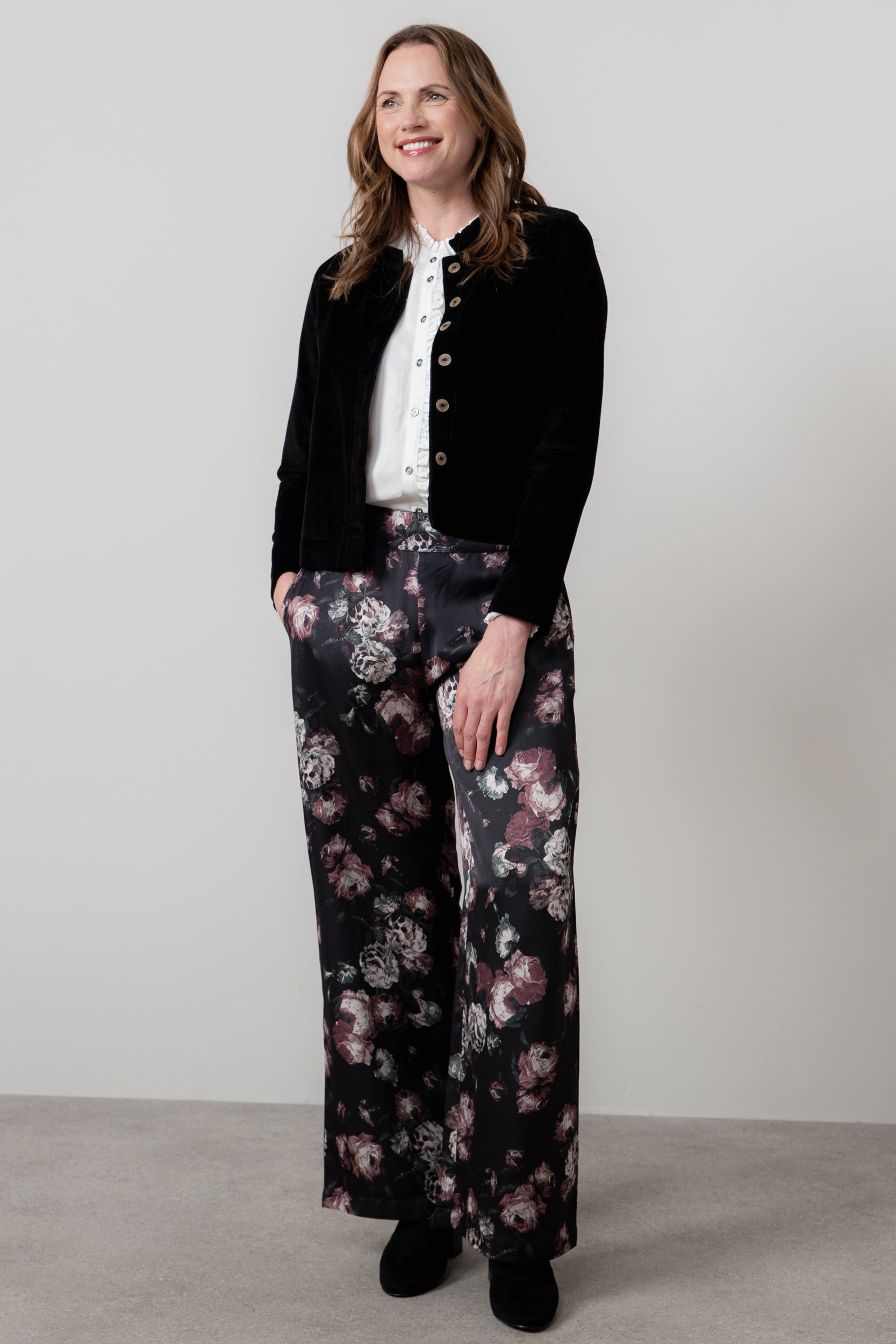 Lily & Me Rene Cord Jacket ~ Classic Black or Navy Blue