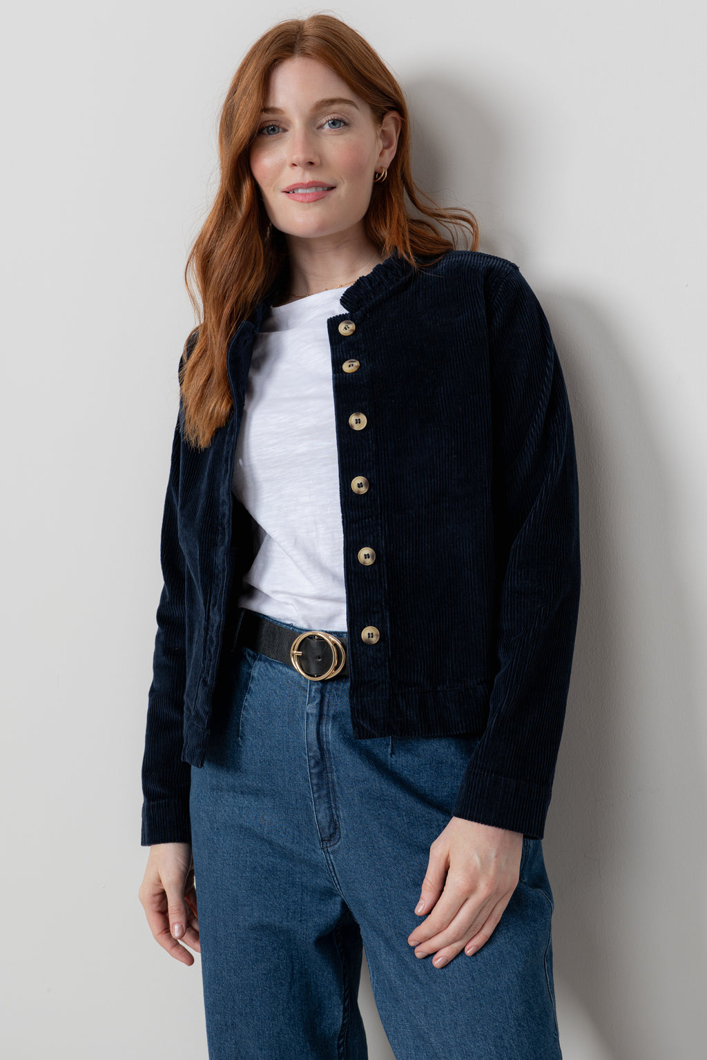 Lily & Me Rene Cord Jacket ~ Classic Black or Navy Blue
