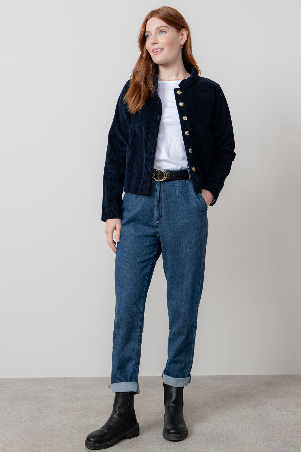 Lily & Me Rene Cord Jacket ~ Classic Black or Navy Blue