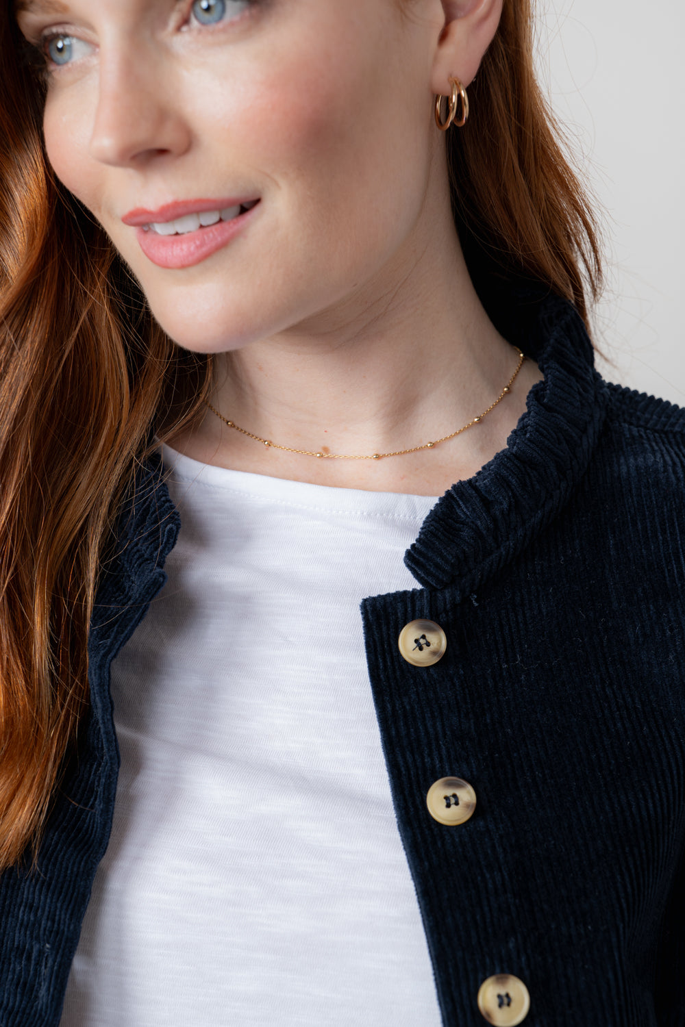 Lily & Me Rene Cord Jacket ~ Classic Black or Navy Blue