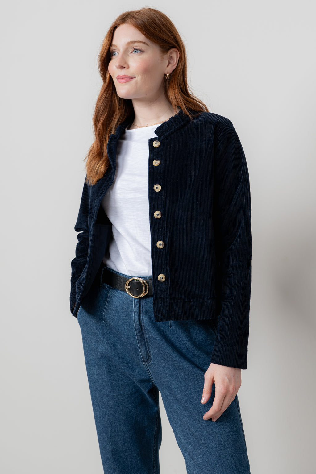 Lily & Me Rene Cord Jacket ~ Classic Black or Navy Blue