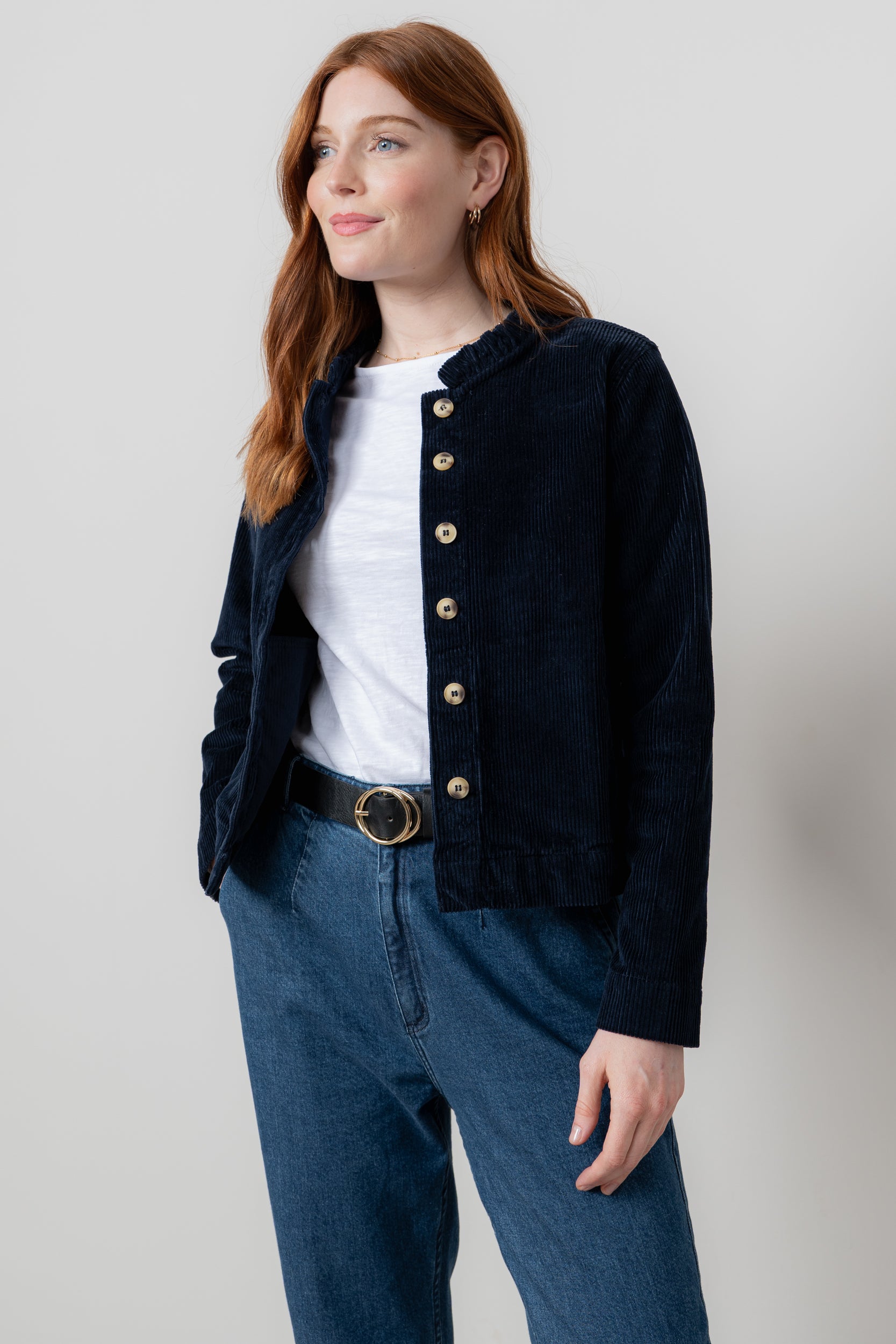 Lily & Me Rene Cord Jacket ~ Classic Black or Navy Blue