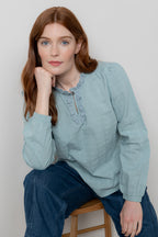 Lily & Me Emily Blouse ~ Crisp White or Sea Mist