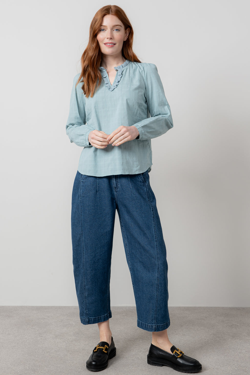 Lily & Me Emily Blouse ~ Crisp White or Sea Mist