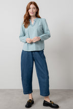 Lily & Me Emily Blouse ~ Crisp White or Sea Mist