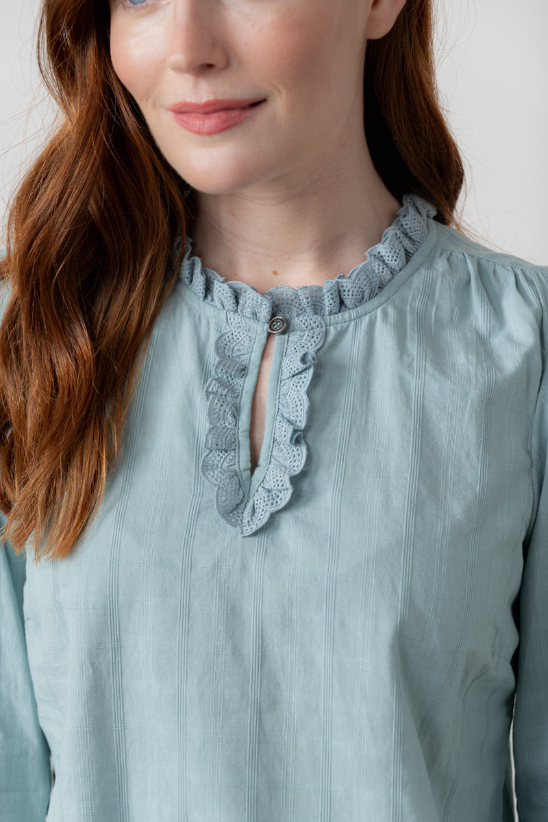 Lily & Me Emily Blouse ~ Crisp White or Sea Mist