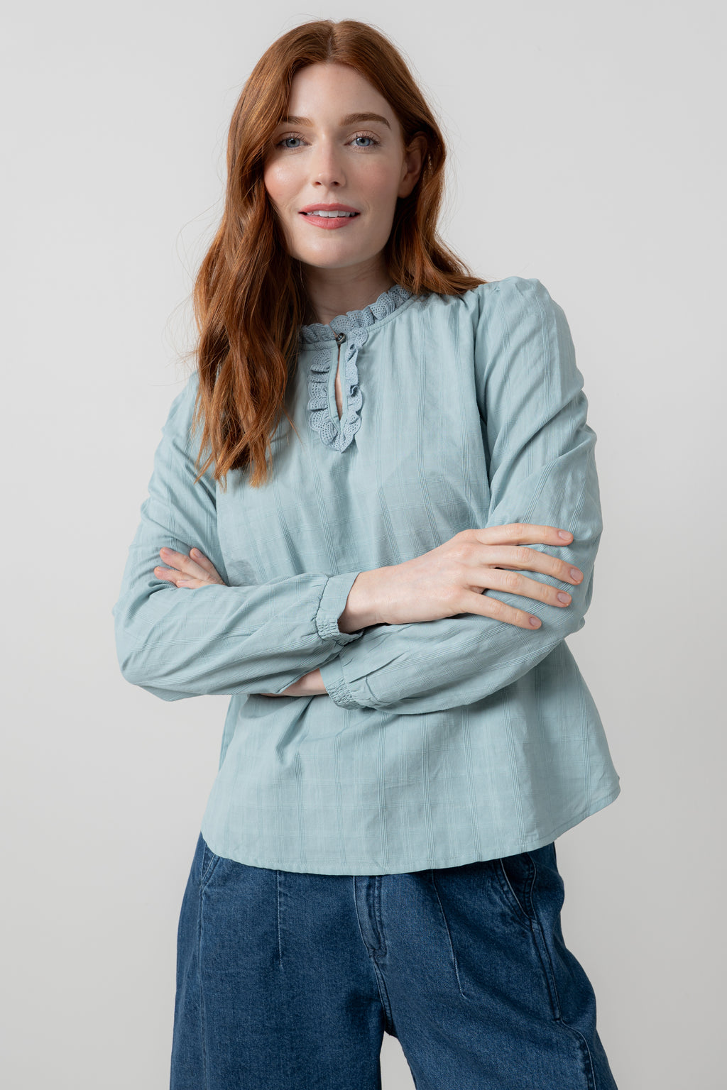 Lily & Me Emily Blouse ~ Crisp White or Sea Mist