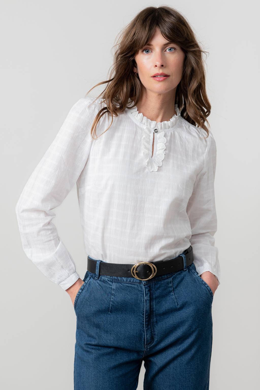 Lily & Me Emily Blouse ~ Crisp White or Sea Mist