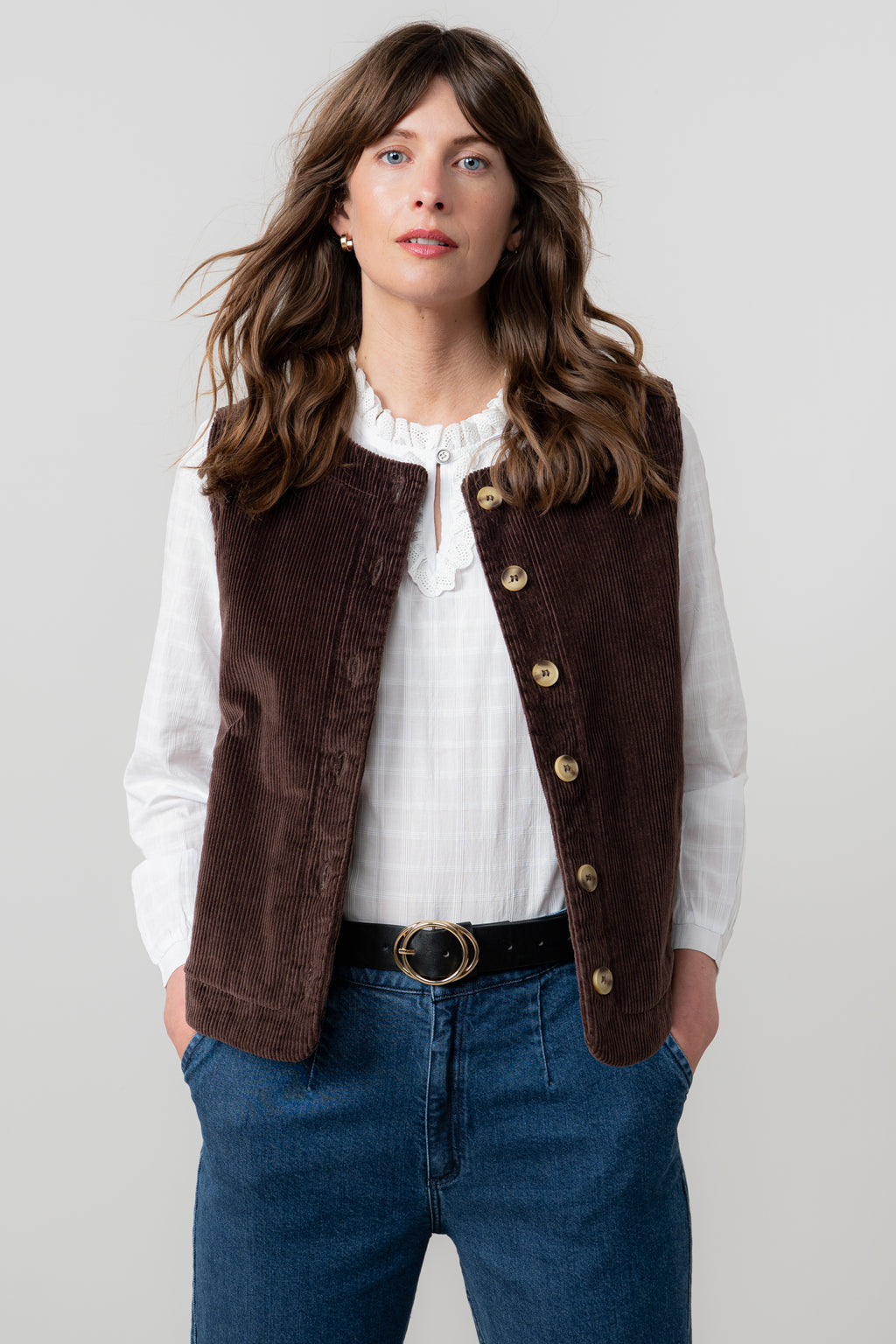 Lily & Me Emily Blouse ~ Crisp White or Sea Mist