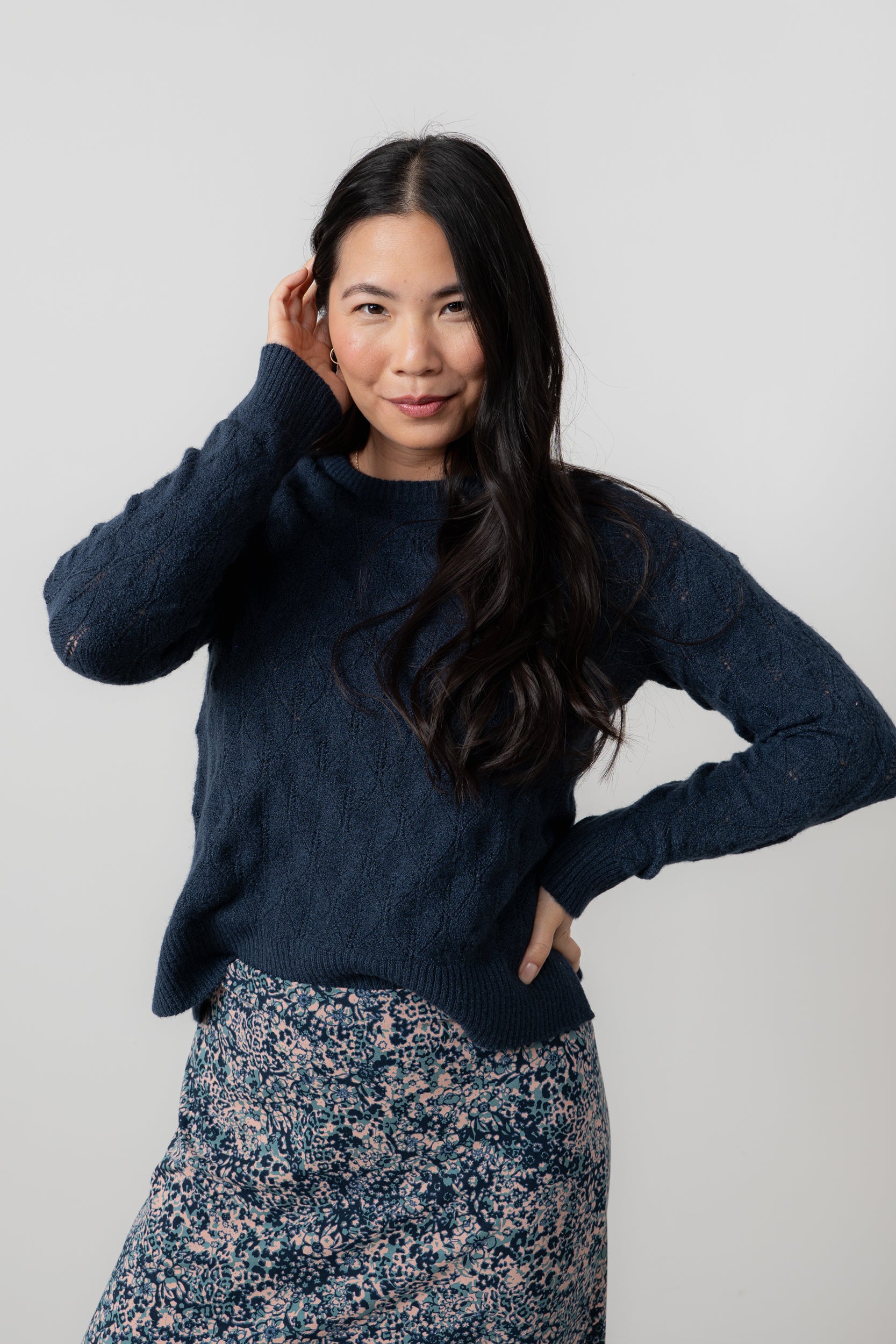 Lily & Me Haresfield Jumper ~ Navy, Pine Green or Sea Mist