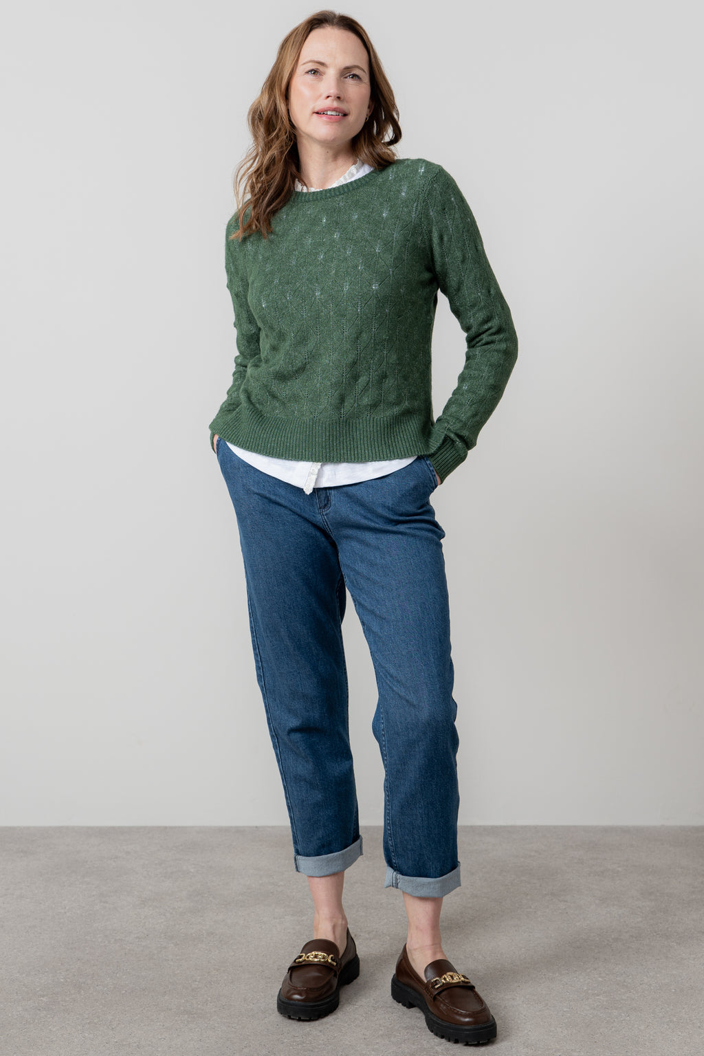 Lily & Me Haresfield Jumper ~ Navy, Pine Green or Sea Mist