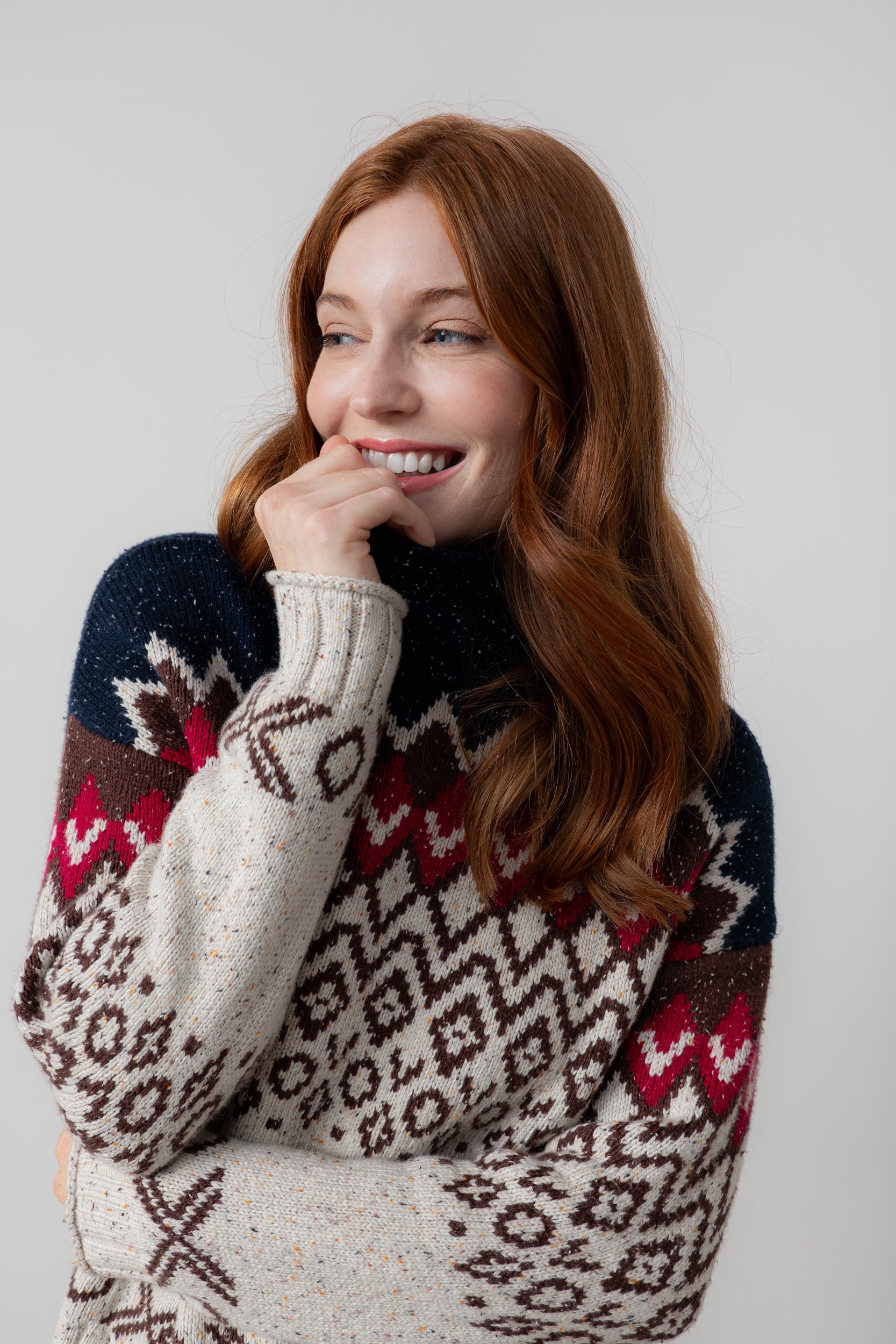 Lily & Me Maeve Fair Isle Jumper ~ Chocolate or Pine Green