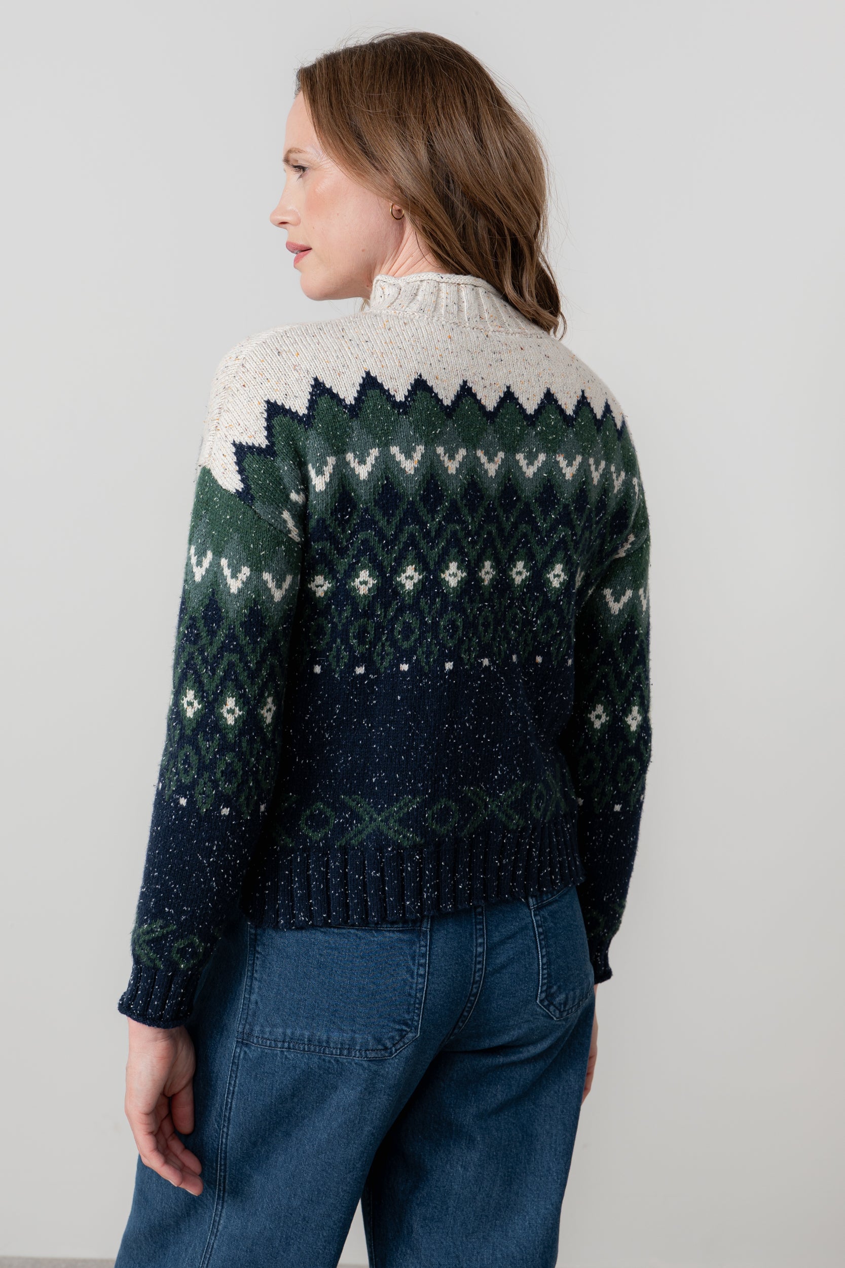 Lily & Me Maeve Fair Isle Jumper ~ Chocolate or Pine Green