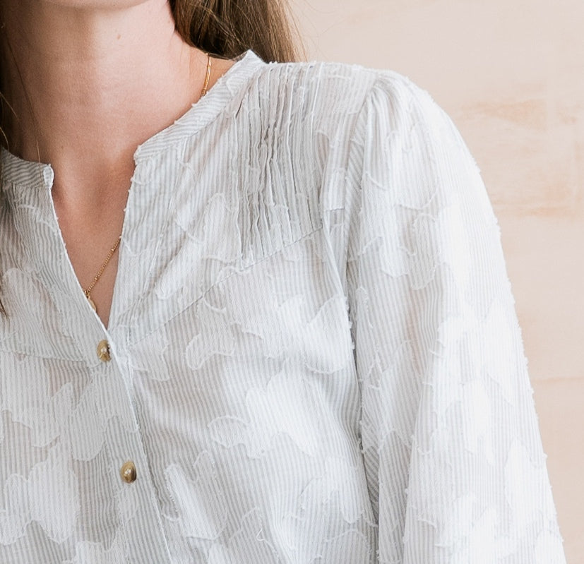 Lily & Me Poplar Pinstripe Blouse ~ Laurel