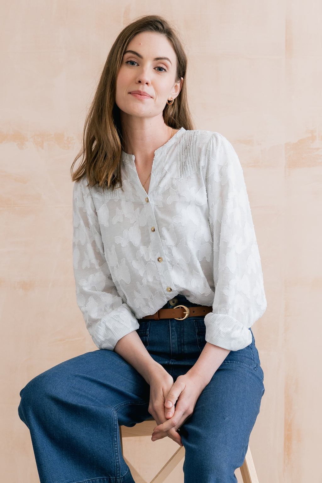 Lily & Me Poplar Pinstripe Blouse ~ Laurel