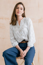 Lily & Me Poplar Pinstripe Blouse ~ Laurel