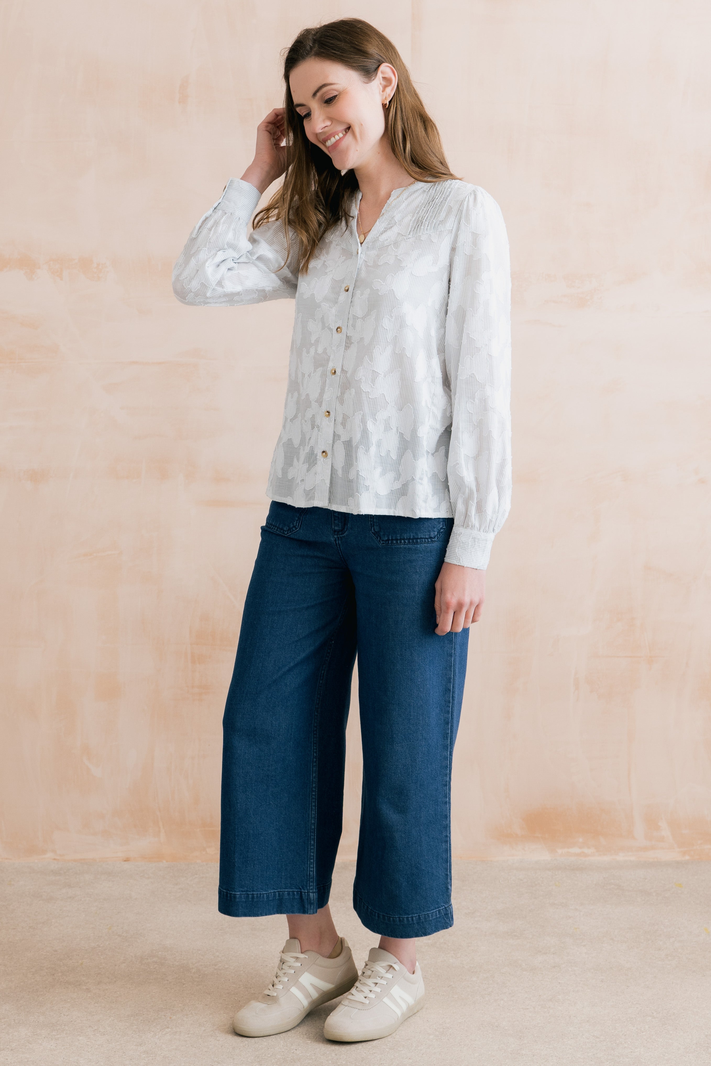 Lily & Me Poplar Pinstripe Blouse ~ Laurel