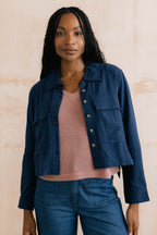 Lily & Me Grasslands Linen Jacket ~ Navy or Boysenberry