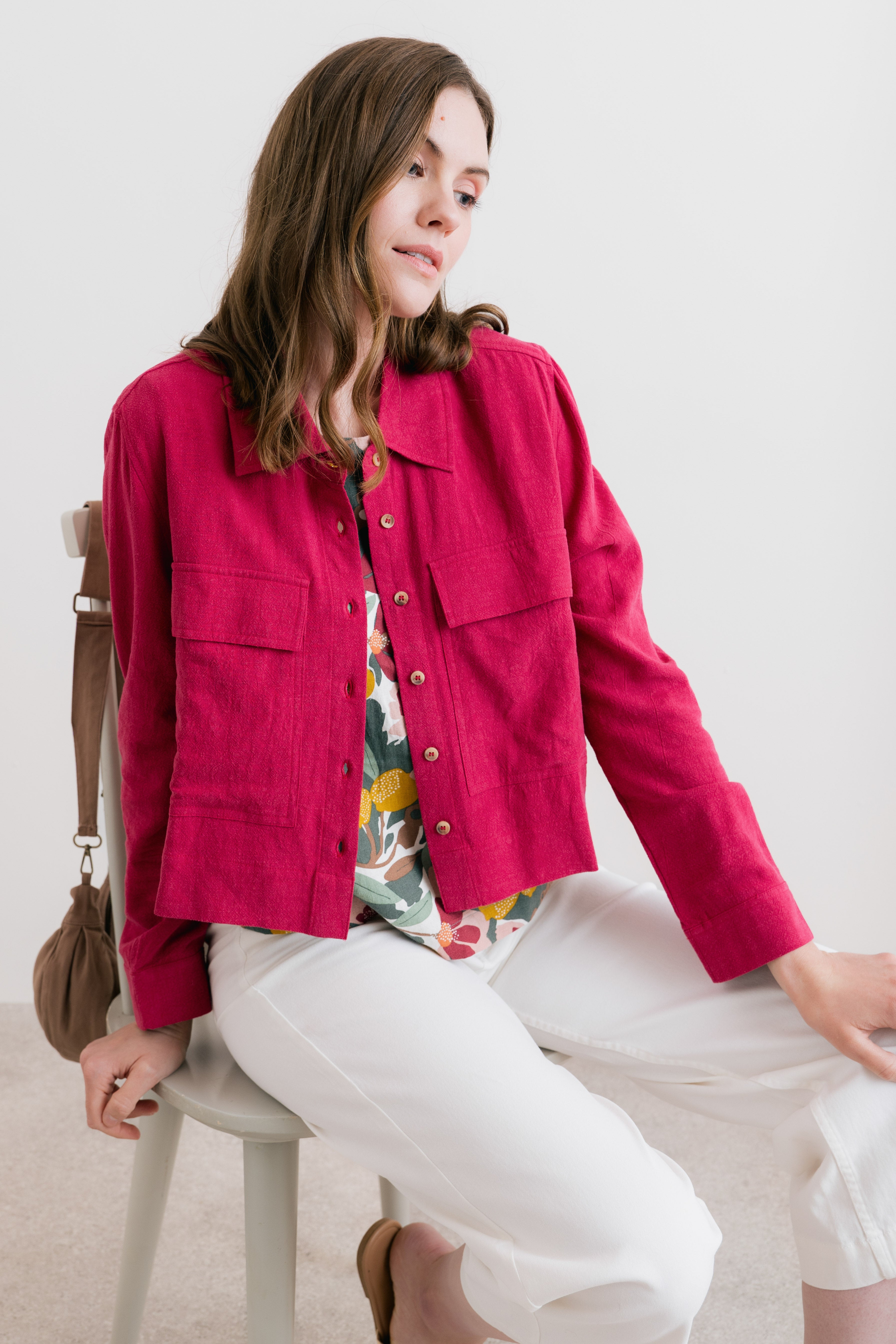Lily & Me Grasslands Linen Jacket ~ Navy or Boysenberry