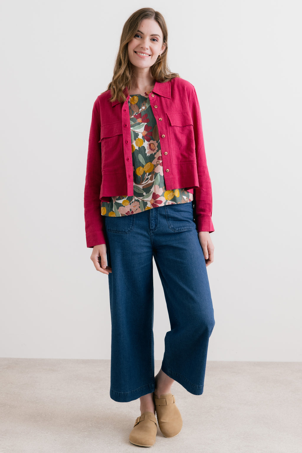 Lily & Me Grasslands Linen Jacket ~ Navy or Boysenberry