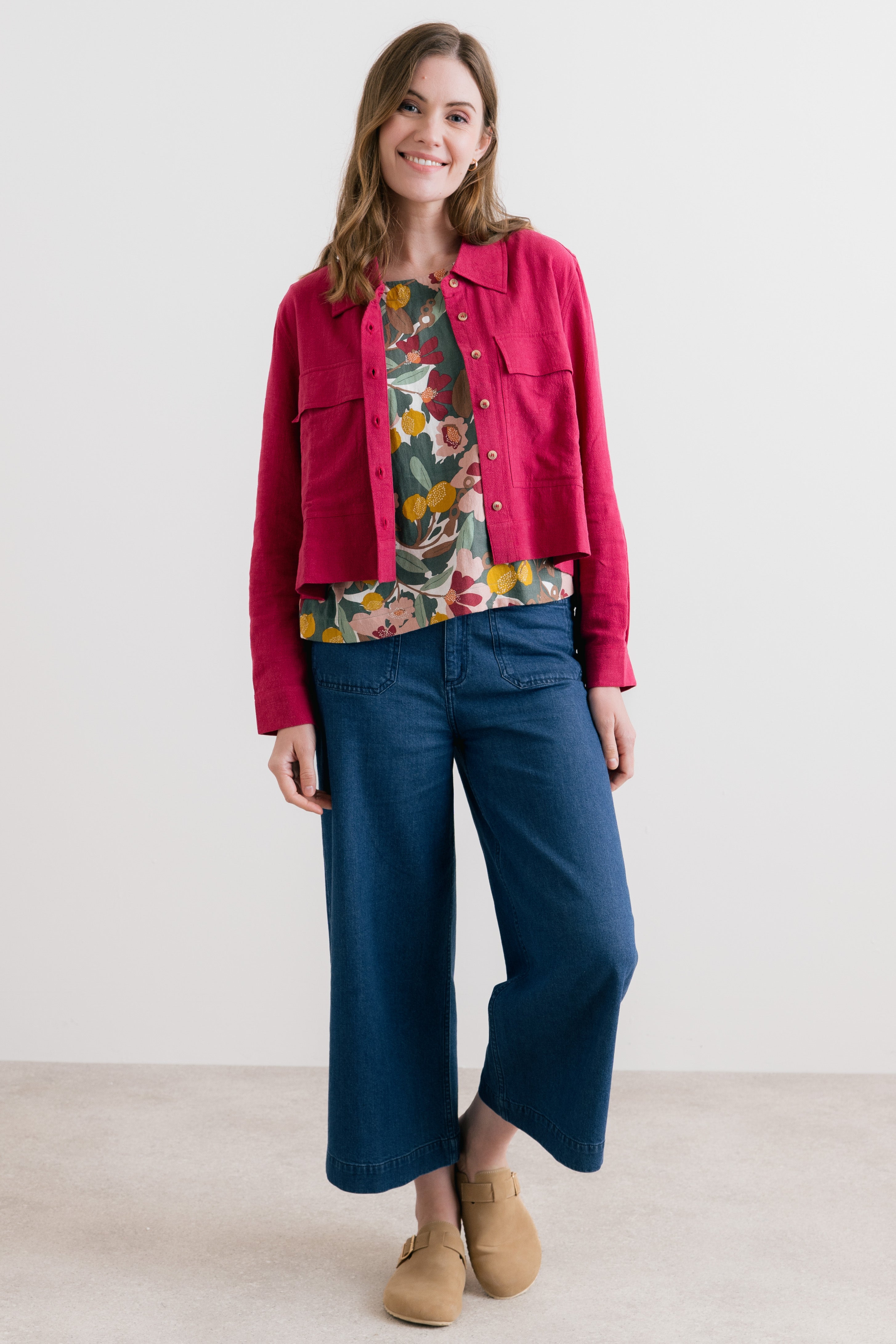 Lily & Me Grasslands Linen Jacket ~ Navy or Boysenberry