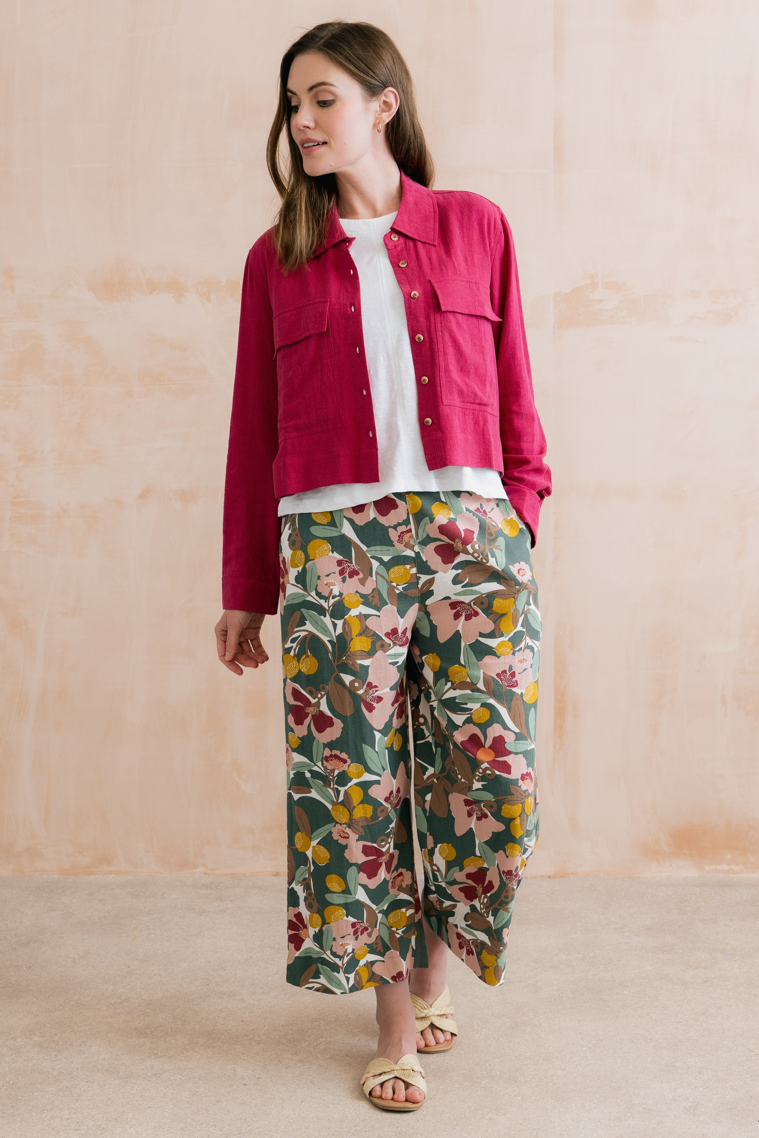 Lily & Me Grasslands Linen Jacket ~ Navy or Boysenberry