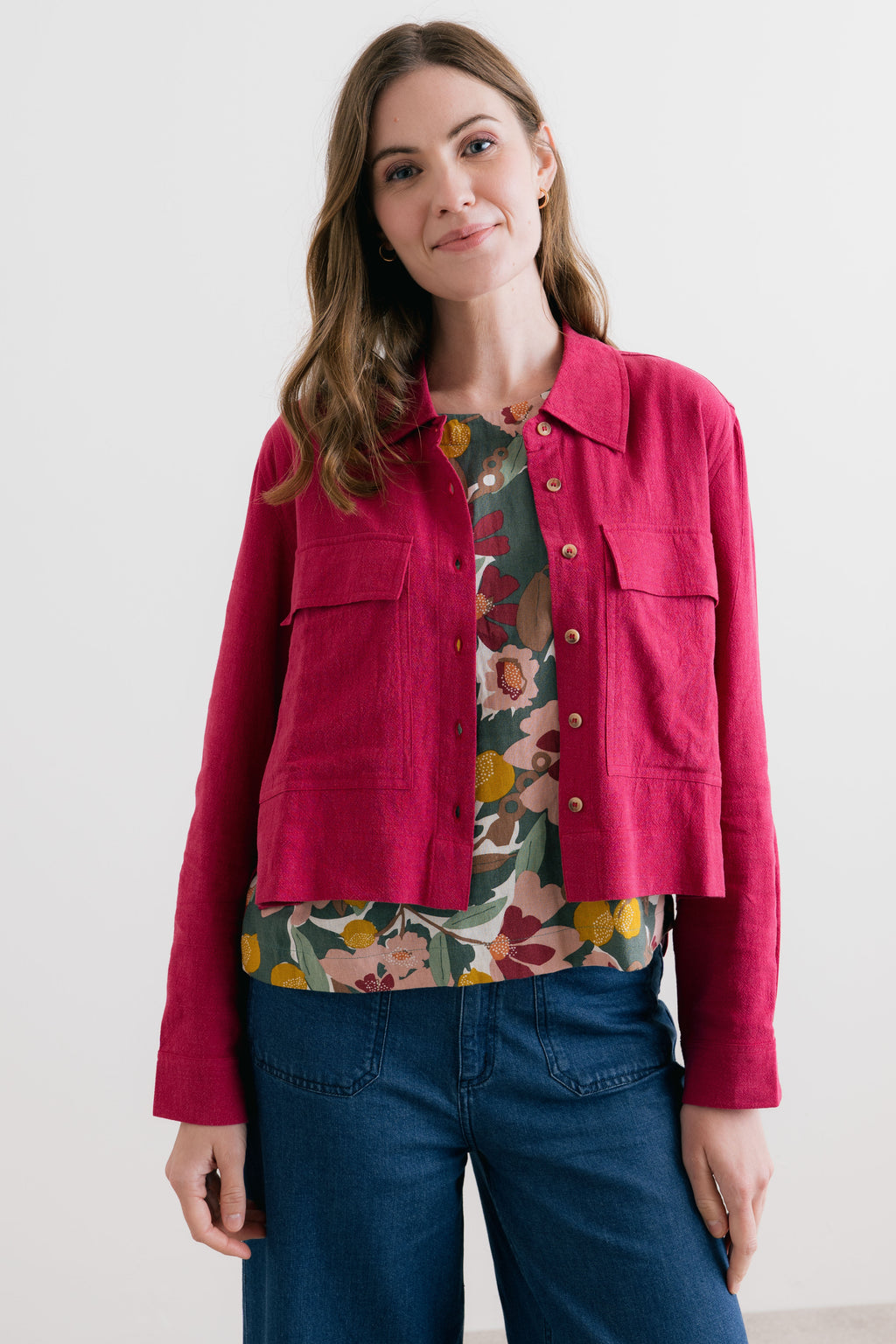 Lily & Me Grasslands Linen Jacket ~ Navy or Boysenberry
