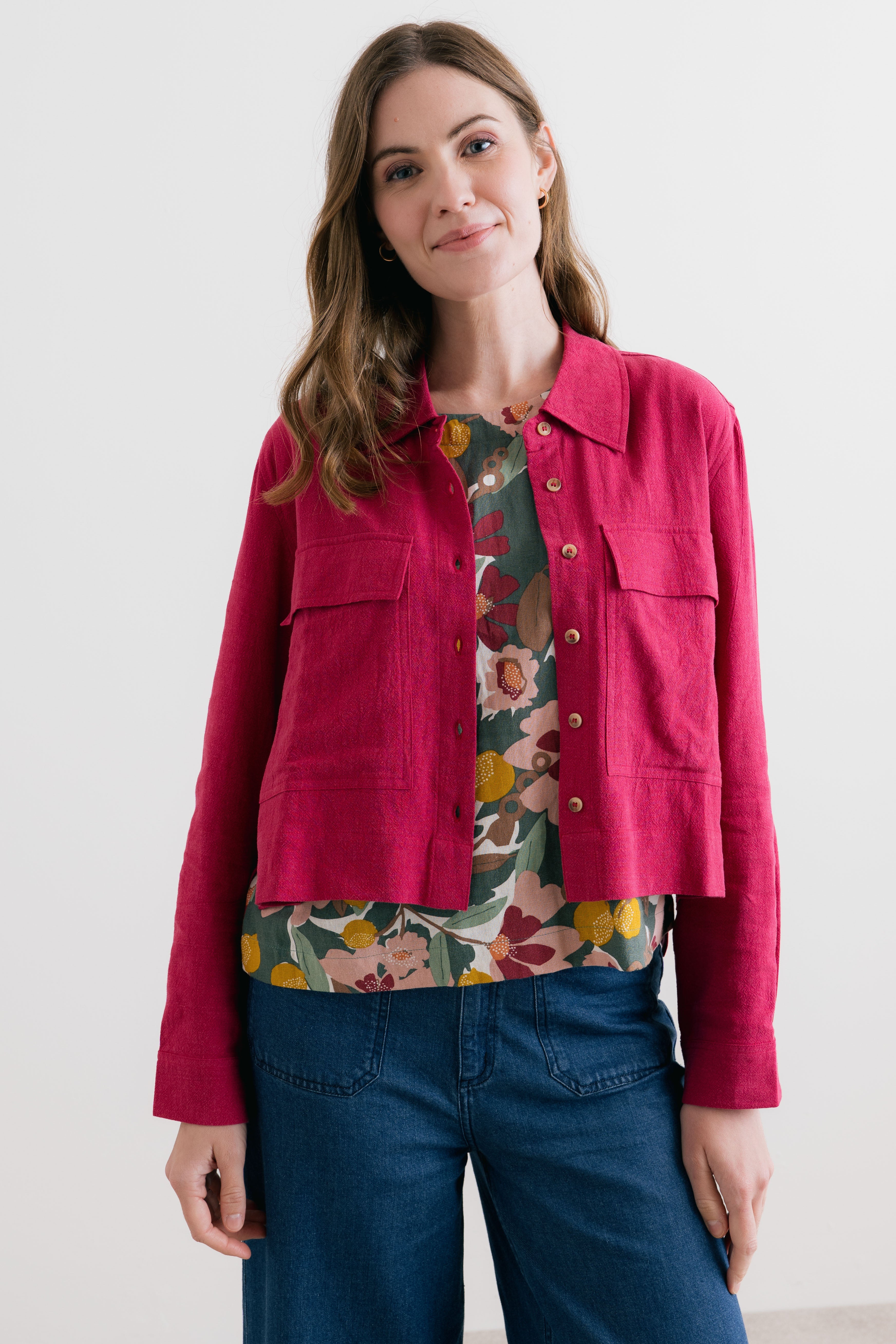 Lily & Me Grasslands Linen Jacket ~ Navy or Boysenberry