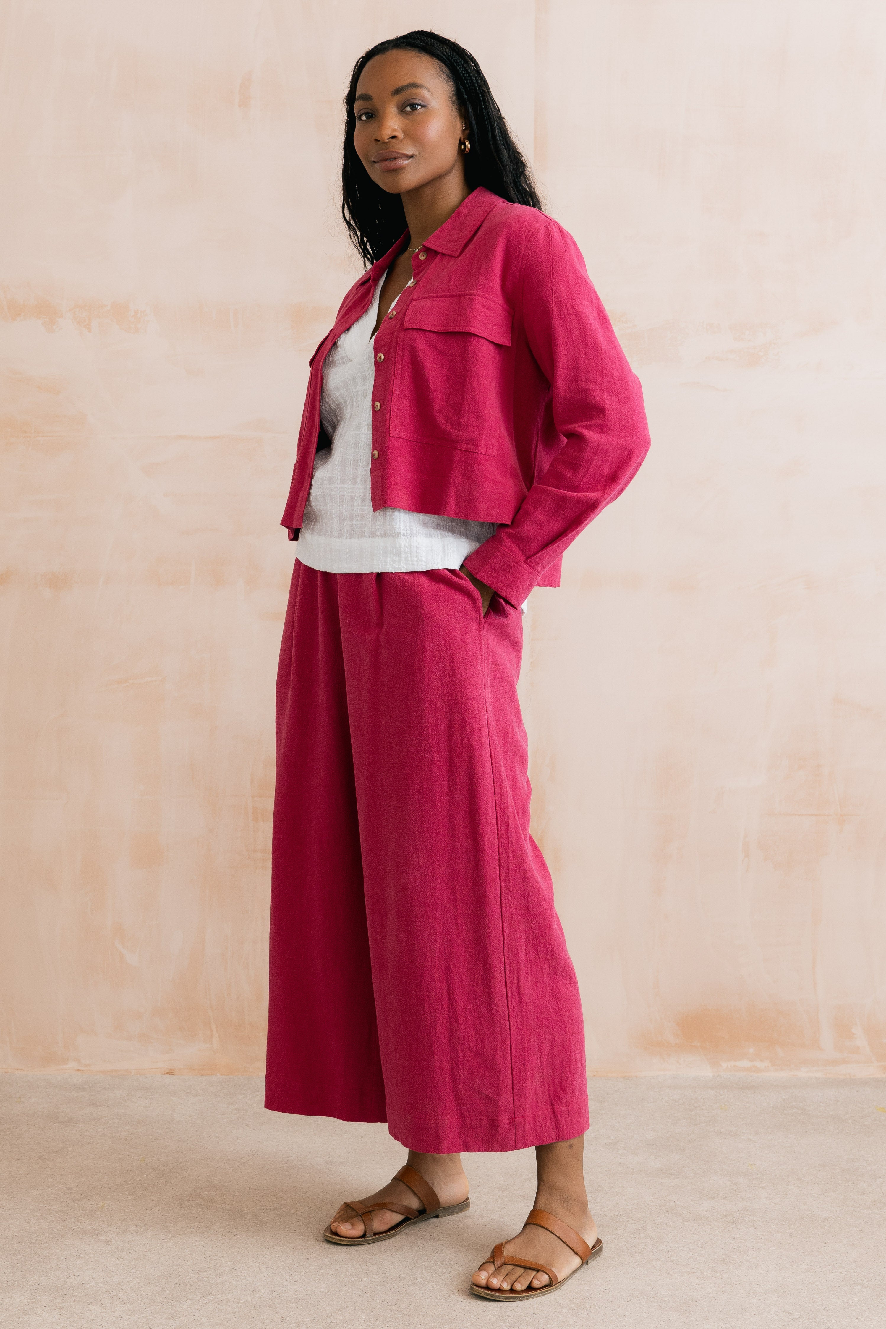 Lily & Me Summer Linen Trousers ~ Navy or Boysenberry