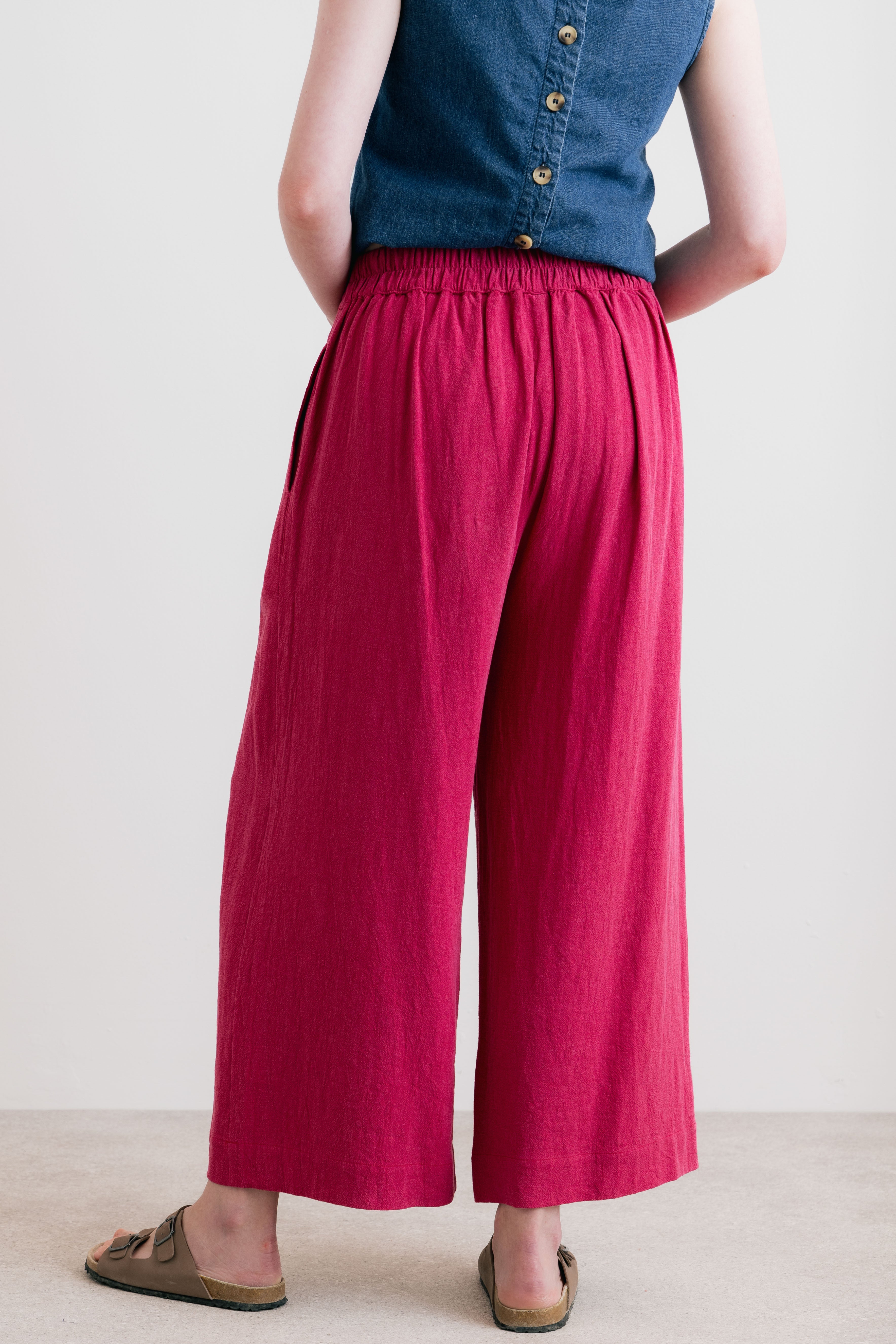 Lily & Me Summer Linen Trousers ~ Navy or Boysenberry