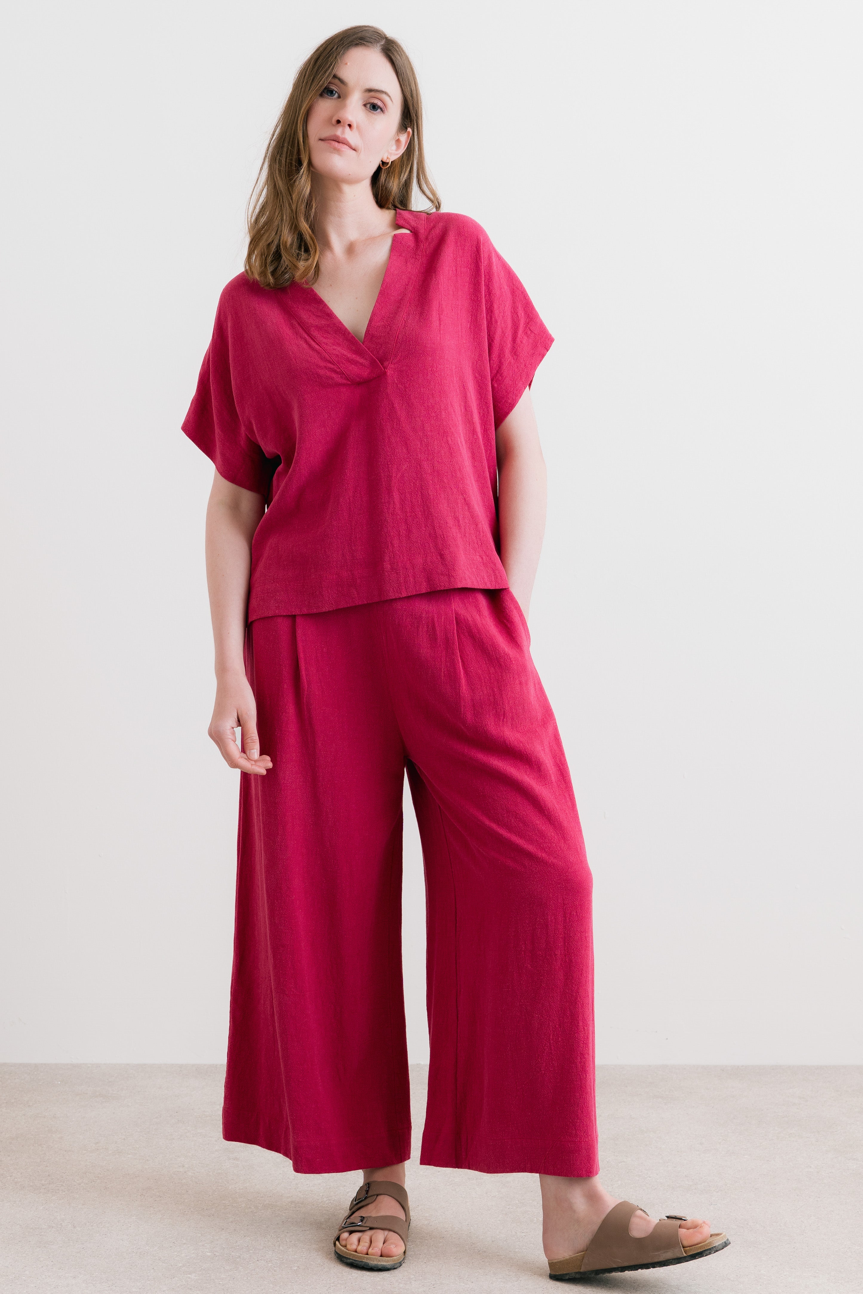 Lily & Me Summer Linen Trousers ~ Navy or Boysenberry