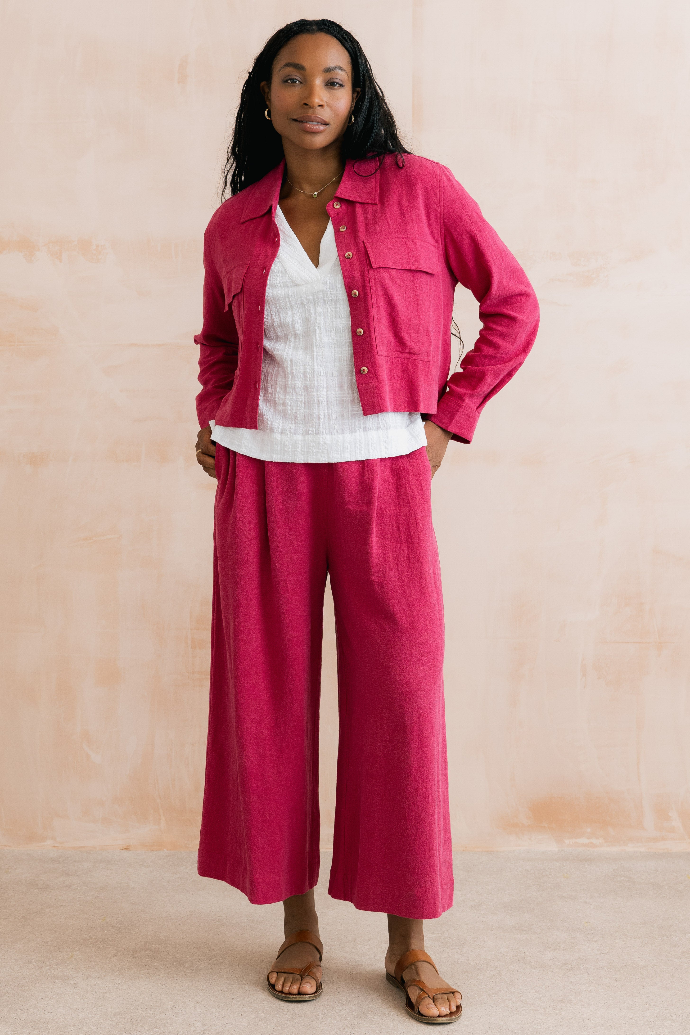 Lily & Me Summer Linen Trousers ~ Navy or Boysenberry