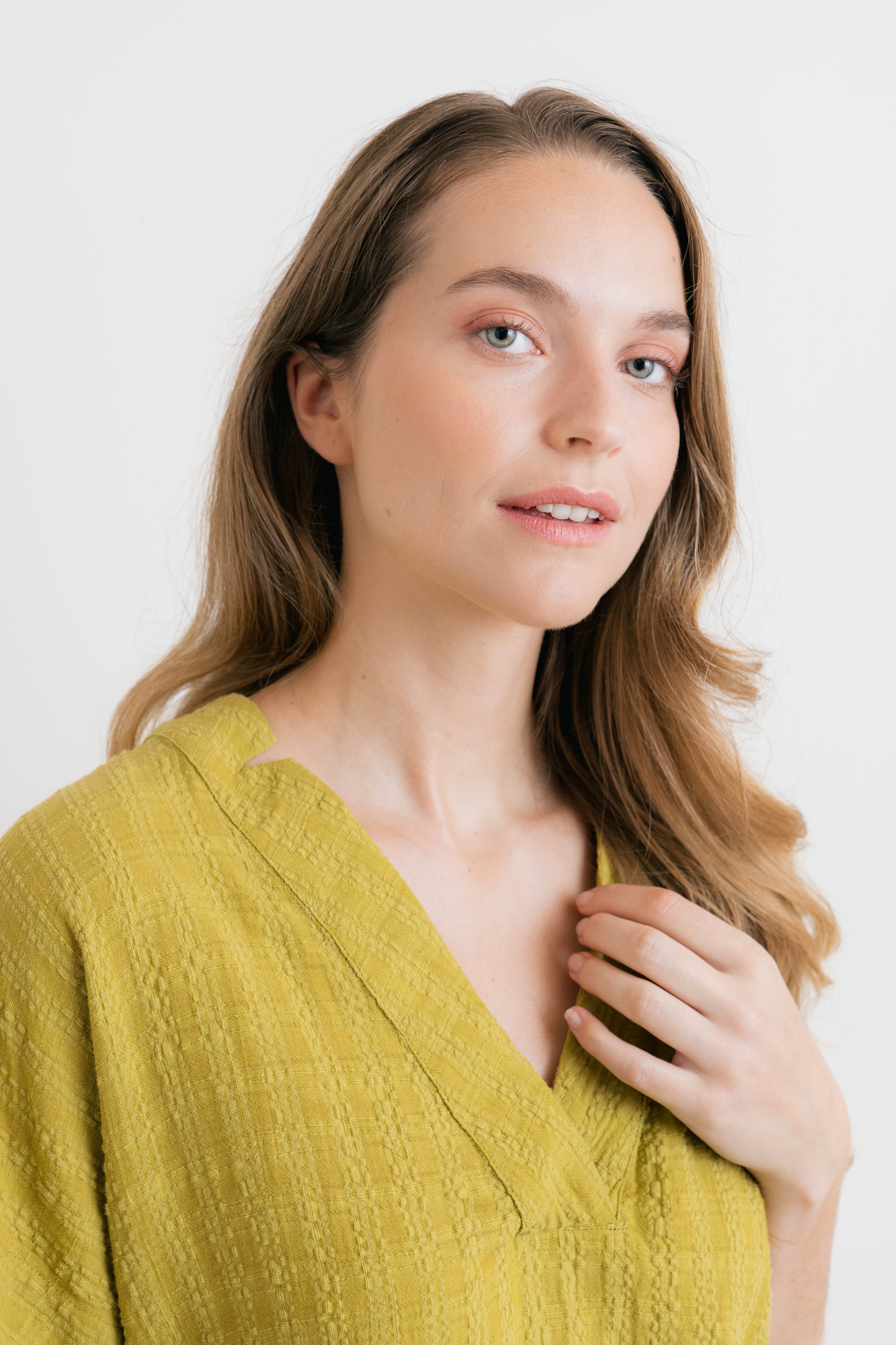 Lily & Me Orchard Textured Seersucker Blouse ~ Lime or White