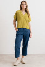 Lily & Me Orchard Textured Seersucker Blouse ~ Lime or White