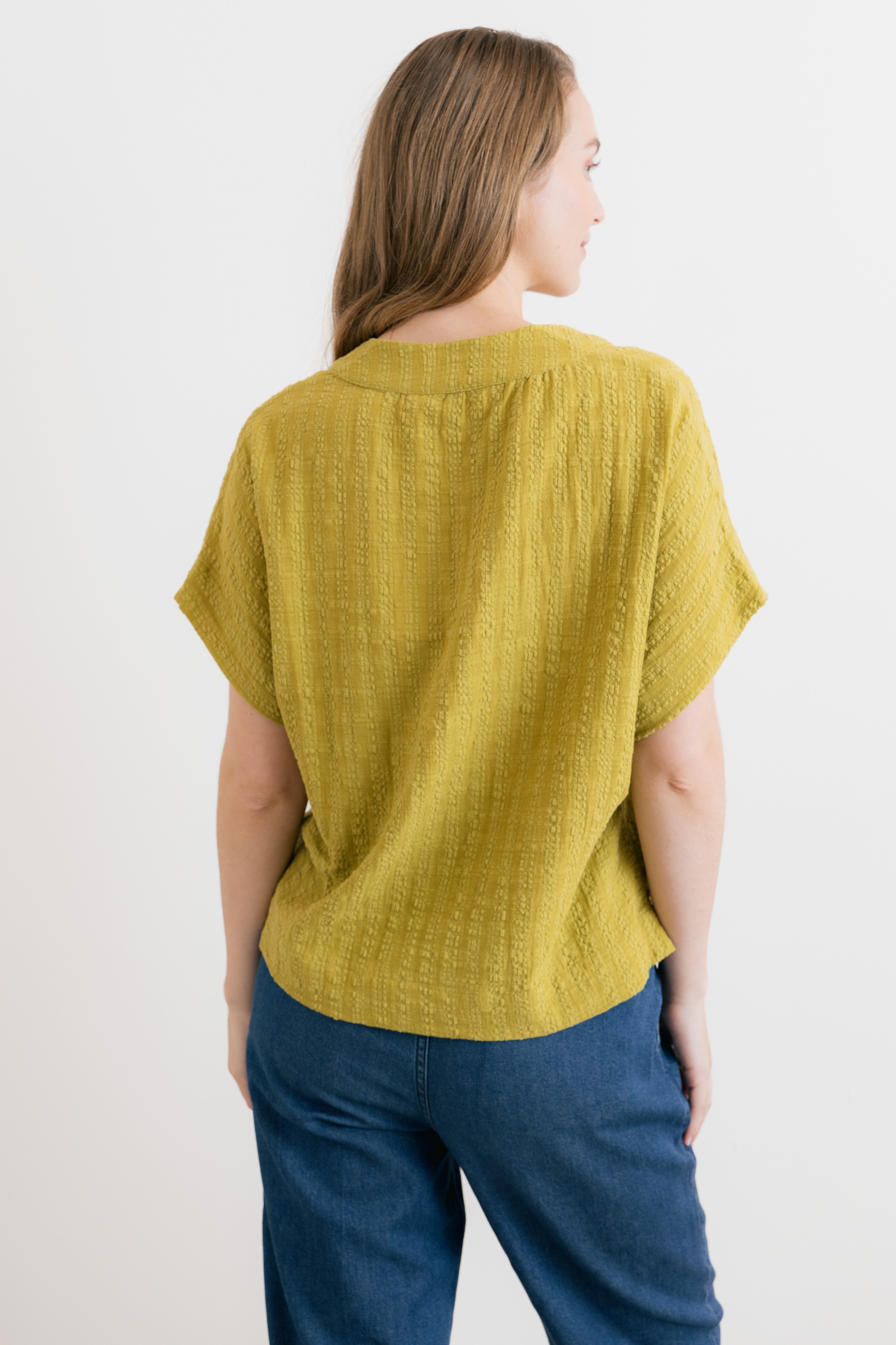 Lily & Me Orchard Textured Seersucker Blouse ~ Lime or White