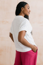 Lily & Me Orchard Textured Seersucker Blouse ~ Lime or White