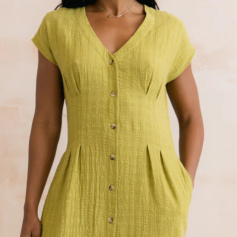 Lily & Me Drift Seersucker Midi Dress ~ Lime