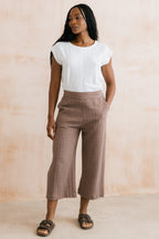 Lily & Me Drift Seersucker Trouser ~ Mocha
